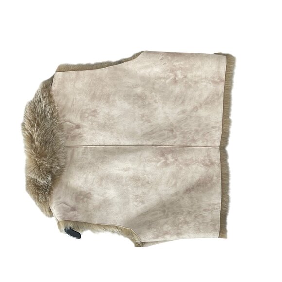 River island fur lined NEW vest outdoors  size US size 12 beige - Picture 9 of 11
